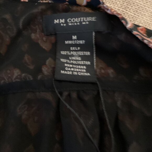 MM Couture By Miss Me Boho Sleeveless Tie-Neck Blouse Top Size Medium NWOT - Picture 2 of 7